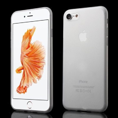 Ploniausias pasaulyje plastikinis skaidrus Apple iPhone 7 (iPhone 8) baltas dėklas - nugarėlė / Priedai.lt