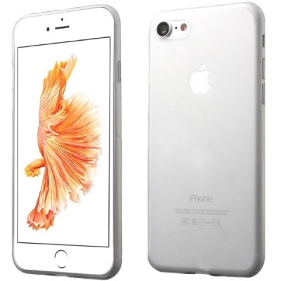 Ploniausias pasaulyje plastikinis skaidrus Apple iPhone 7 (iPhone 8) baltas dėklas - nugarėlė / Priedai.lt
