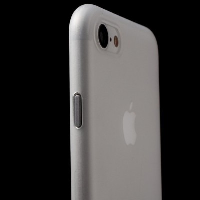 Ploniausias pasaulyje plastikinis skaidrus Apple iPhone 7 (iPhone 8) baltas dėklas - nugarėlė / Priedai.lt