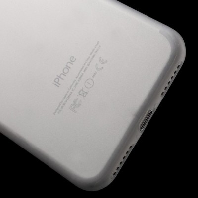 Ploniausias pasaulyje plastikinis skaidrus Apple iPhone 7 (iPhone 8) baltas dėklas - nugarėlė / Priedai.lt