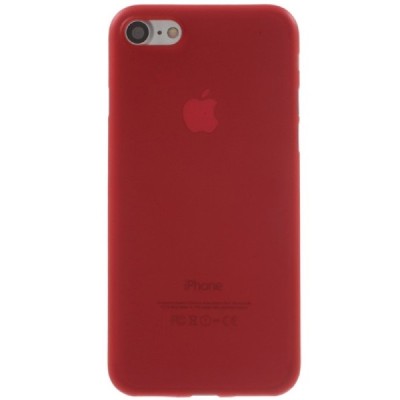 Ploniausias pasaulyje plastikinis skaidrus Apple iPhone 7 (iPhone 8) raudonas dėklas - nugarėlė / Priedai.lt
