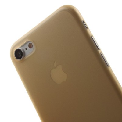 Ploniausias pasaulyje plastikinis skaidrus Apple iPhone 7 (iPhone 8) šviesiai rudas dėklas - nugarėlė / Priedai.lt