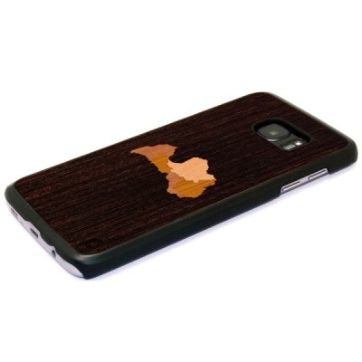 Samsung Galaxy S7 edge „Crafted Cover“ Latvija natūralaus medžio dėklas (šviesus medis) / Priedai.lt