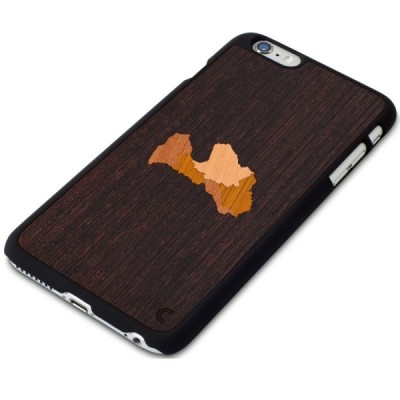 Apple iPhone 6s+ Plus „Crafted Cover“ Latvija natūralaus medžio dėklas (tamsus medis) / Priedai.lt