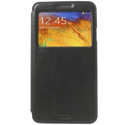 Roar Noble atverčiamas Samsung Galaxy Note 3 (N9005, N9002, N9000) juodas odinis dėklas / Priedai.lt