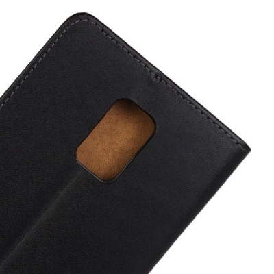 Samsung Galaxy Note Edge (N915FY) atverčiamas juodas odinis dėklas - piniginė / Priedai.lt