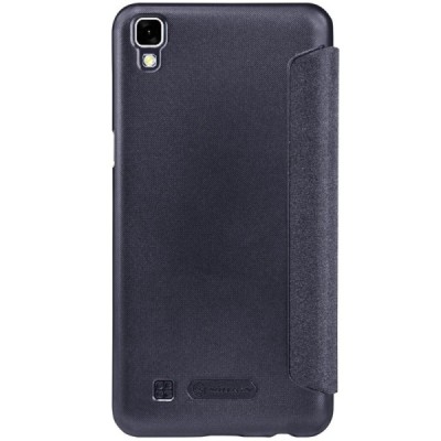 LG X Power (K220DS) pilkas odinis atverčiamas Nillkin Sparkle dėklas / Priedai.lt