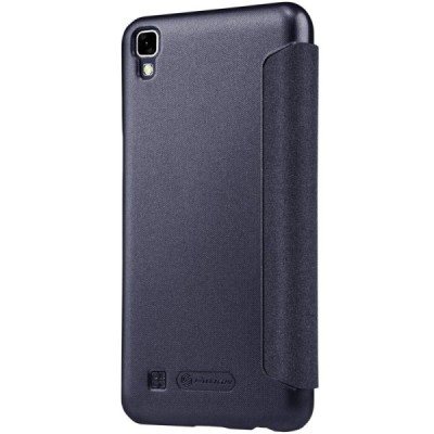 LG X Power (K220DS) pilkas odinis atverčiamas Nillkin Sparkle dėklas / Priedai.lt