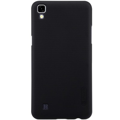LG X Power (K220DS) Nillkin Frosted Shield juodas plastikinis dėklas + apsauginė ekrano plėvelė / Priedai.lt
