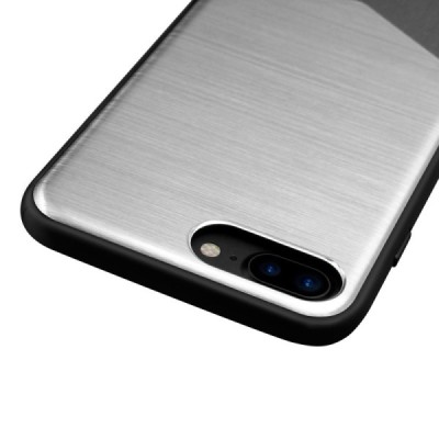 Apple iPhone 7 Plus (iPhone 8 Plus) Nillkin Lensen prabangus sidabrinis dėklas (dėkliukas) / Priedai.lt