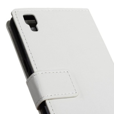 LG X Power (K220) atverčiamas baltas odinis dėklas - knygutė / Priedai.lt