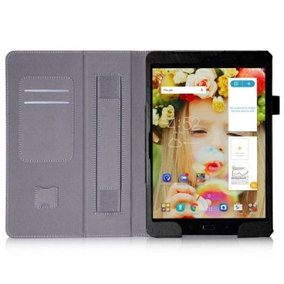 Asus ZenPad 3S 10 (Z500M) atverčiamas juodas odinis dėklas - knygutė / Priedai.lt