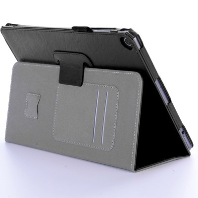Asus ZenPad 3S 10 (Z500M) atverčiamas juodas odinis dėklas - knygutė / Priedai.lt