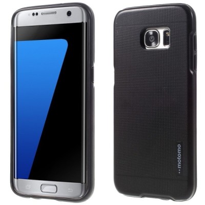 Sustiprintos apsaugos Samsung Galaxy S7 G930F „Motomo“ juodas kieto silikono (TPU) ir plastiko dėklas / Priedai.lt