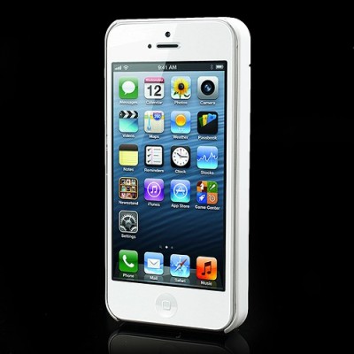 Baltas „ONE%+“ plastikinis Apple iPhone SE (5, 5s) dėklas (dėkliukas) su integruotu veidrodžiu / Priedai.lt