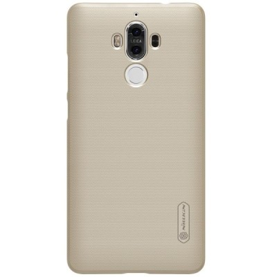 Huawei Mate 9 Nillkin Frosted Shield auksinis plastikinis dėklas + apsauginė ekrano plėvelė / Priedai.lt