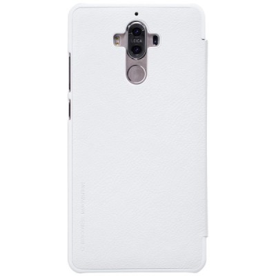 Prabangus „Nillkin“ Qin serijos baltas odinis atverčiamas Huawei Mate 9 dėklas - knygutė / Priedai.lt