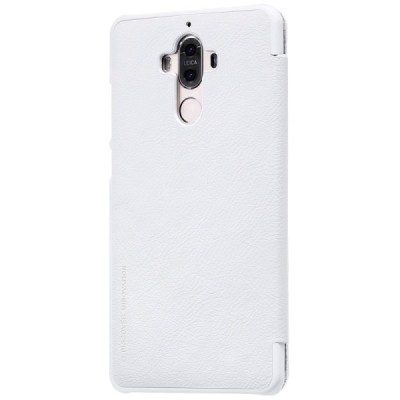 Prabangus „Nillkin“ Qin serijos baltas odinis atverčiamas Huawei Mate 9 dėklas - knygutė / Priedai.lt