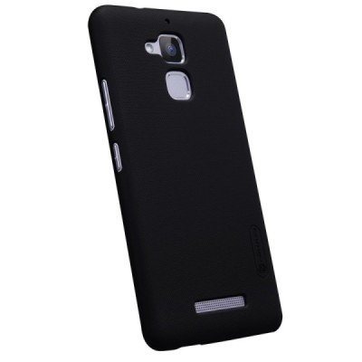 Asus Zenfone 3 Max (ZC520TL) Nillkin Frosted Shield juodas plastikinis dėklas + apsauginė ekrano plėvelė / Priedai.lt