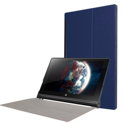 Lenovo Yoga Tab 3 10,1 (YT3-X50L) atverčiamas tamsiai mėlynas odinis dėklas (sulankstomas) / Priedai.lt