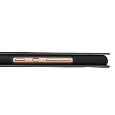 Honor 8 (Huawei Honor 8) „QIALINO“ atverčiamas juodas odinis dėklas - knygutė / Priedai.lt