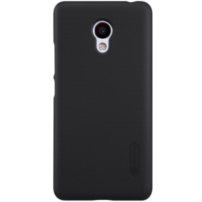 Meizu M3s Nillkin Frosted Shield juodas plastikinis dėklas + apsauginė ekrano plėvelė / Priedai.lt
