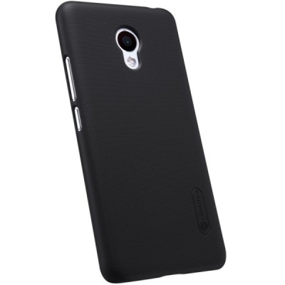 Meizu M3s Nillkin Frosted Shield juodas plastikinis dėklas + apsauginė ekrano plėvelė / Priedai.lt