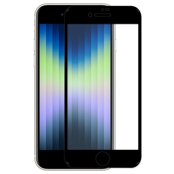„Hat-Prince“ 9H Tempered Glass pilnai dengiantis apsauginis ekrano stiklas 0.2 mm - juodas (iPhone 7 / 8 / SE 2020 / SE 2022)