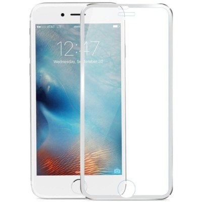 Apple iPhone 7 Plus (iPhone 8 Plus) „Calans“ 9H Tempered Glass sustiprintos apsaugos sidabrinis pilnai dengiantis apsauginis ekr