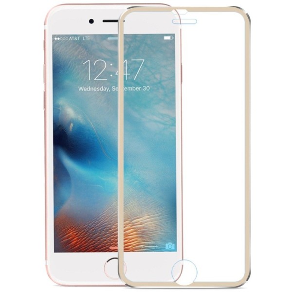 „Calans“ 9H Tempered Glass pilnai dengiantis apsauginis ekrano stiklas 0.2 mm - auksinis (iPhone 7 Plus / 8 Plus)