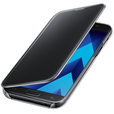 Samsung Galaxy A5 2016 (A520) originalus Clear View Cover atverčiamas juodas dėklas / Priedai.lt