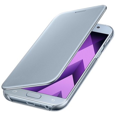 Samsung Galaxy A5 2016 (A520) originalus Clear View Cover atverčiamas sidabrinis dėklas / Priedai.lt