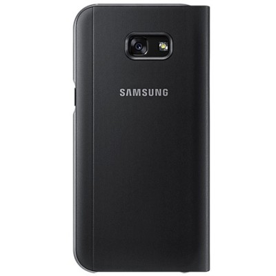 Samsung Galaxy A5 (2017) A520 originalus S View Cover atverčiamas juodas dėklas su langeliu / Priedai.lt