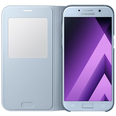 Samsung Galaxy A5 (2017) A520 originalus S View Cover atverčiamas šviesiai mėlynas dėklas su langeliu / Priedai.lt