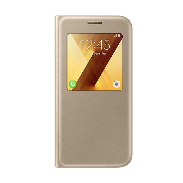 „Samsung“ S View Cover atverčiamas dėklas - auksinis (Galaxy A5 2017)