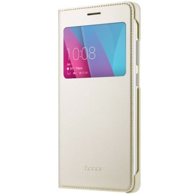 Oficialus Huawei Honor 5x Smart Flip Cover auksinis atverčiamas dėklas - knygutė / Priedai.lt