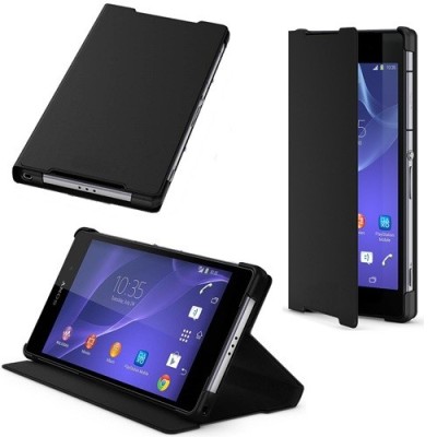 Sony Xperia Z2  juodas atverčiamas dėklas - knygutė / Priedai.lt