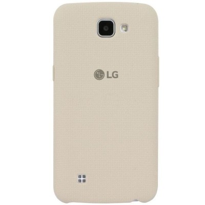 LG Slim Guard K4 (K120E) smėlio spalvos kieto silikono (TPU) dėklas - nugarėlė / Priedai.lt