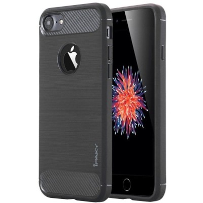 Apple iPhone 7 (iPhone 8) „IPAKY FASHION“ kieto silikono TPU juodas dėklas - nugarėlė / Priedai.lt