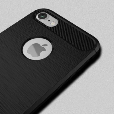 Apple iPhone 7 (iPhone 8) „IPAKY FASHION“ kieto silikono TPU juodas dėklas - nugarėlė / Priedai.lt