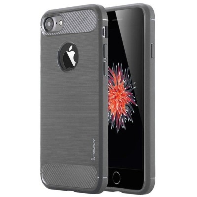 Apple iPhone 7 (iPhone 8) „IPAKY FASHION“ kieto silikono TPU tamsiai pilkas dėklas - nugarėlė / Priedai.lt