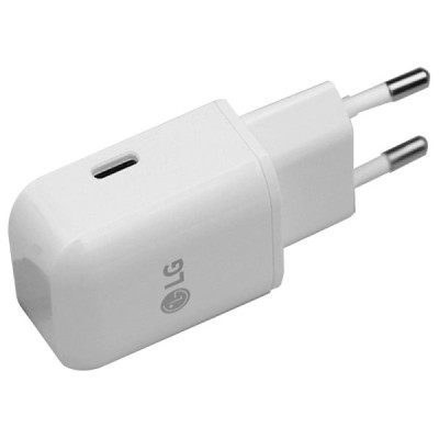 Oficialus LG Type-C baltas įkroviklis (3000 mAh, MCS-N04ER, Europa, originalus) / Priedai.lt