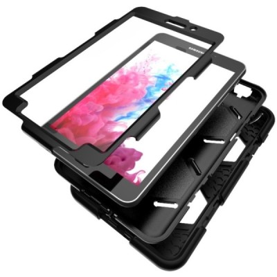 Samsung Galaxy Tab A 7.0 2016 (T280, T285) sustiprintos apsaugos dėklas - juodas - nugarėlė / Priedai.lt