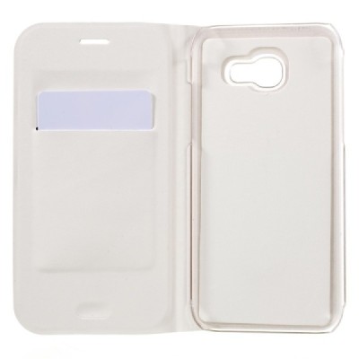 Samsung Galaxy A5 2017 (A520) baltas odinis atverčiamas Smart Wallet dėklas - piniginė / Priedai.lt