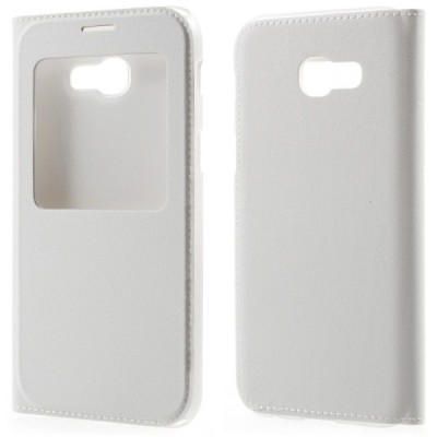Samsung Galaxy A3 2017 (A320) baltas odinis atverčiamas dėklas su langeliu / Priedai.lt