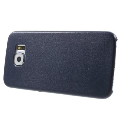 Slim Leather Samsung Galaxy S6 G920F tamsiai mėlynas odinis dėklas - nugarėlė / Priedai.lt