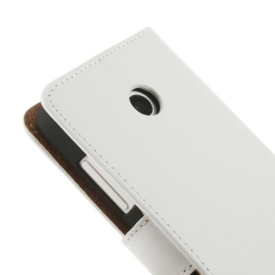 Nokia Lumia 635 atverčiamas baltas odinis dėklas - piniginė / Priedai.lt