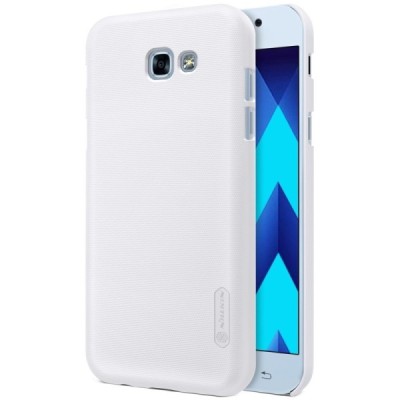 Samsung Galaxy A5 (2017) A520 Nillkin Frosted Shield baltas plastikinis dėklas + apsauginė ekrano plėvelė / Priedai.lt