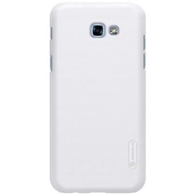 Samsung Galaxy A3 2017 (A320) Nillkin Frosted Shield baltas plastikinis dėklas + apsauginė ekrano plėvelė / Priedai.lt