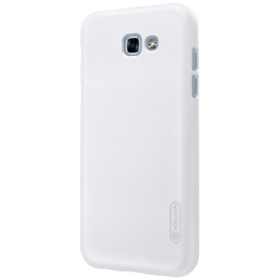 Samsung Galaxy A3 2017 (A320) Nillkin Frosted Shield baltas plastikinis dėklas + apsauginė ekrano plėvelė / Priedai.lt